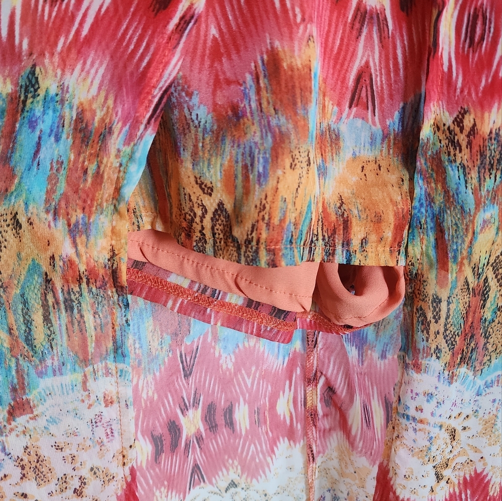 Luxxel romper maxi dress.. Stunning!!  Multi-color and vivid. Size S - Picture 5 of 7